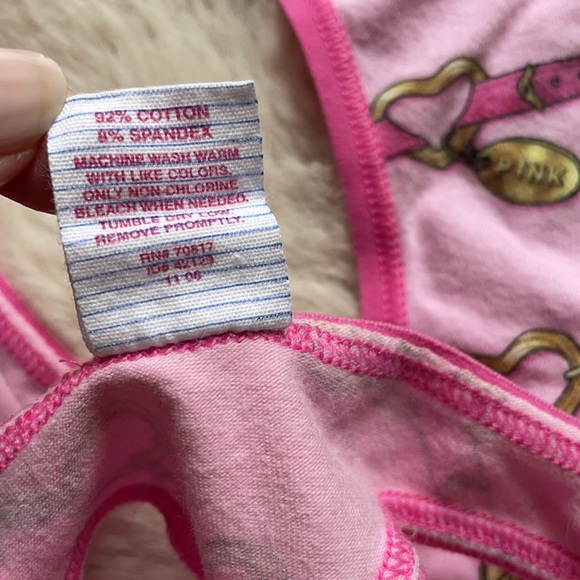 VS PINK | Y2K Pink & Gold Charms Low Rise Thong | M - Picture 14 of 15